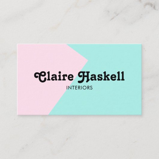 幾何学的ミニマルソーシャルメディアのアイコンピンク色アクア 名刺 (正面)