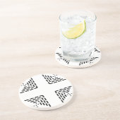 幾何学的ミニマルデザイン白黒 コースター (側面)