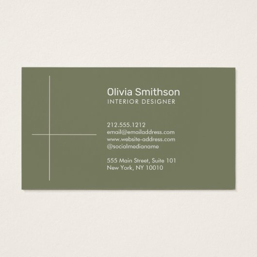 幾何学的ミニマルモダンリストセージグリーンデザイナー (裏面)