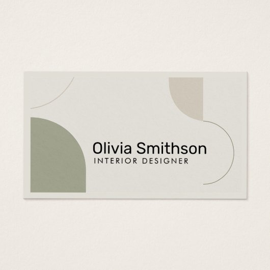 幾何学的ミニマルモダンリストセージグリーンデザイナー (正面)