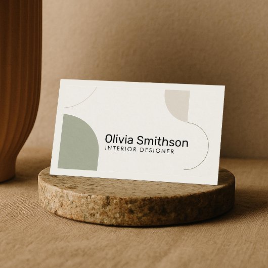 幾何学的ミニマルモダンリストセージグリーンデザイナー