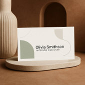 幾何学的ミニマルモダンリストセージグリーンデザイナー