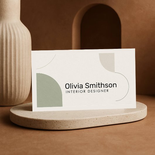 幾何学的ミニマルモダンリストセージグリーンデザイナー