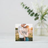 幾何学的ミニマル白い四角い写モダン真 スクエア名刺 (スタンド正面)