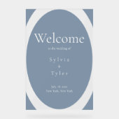 幾何学的ミニマル結婚リストの歓迎 アクリルサイン (正面)