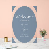 幾何学的ミニマル結婚リストの歓迎 アクリルサイン (ウェディング)