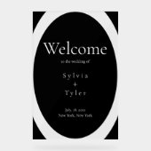 幾何学的ミニマル結婚リストの歓迎 アクリルサイン (正面)