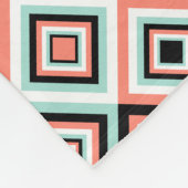 幾何学的ミントオレンジタイルパターンフリースブランケット フリースブランケット (角)