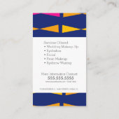 幾何学的メイクアップアーティストサロンブルーピンク 名刺 (裏面)