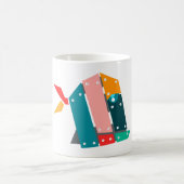幾何学的メカニカルフィッシュマグ コーヒーマグカップ (中央)