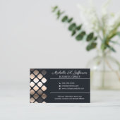 幾何学的メタリックパターン |黒 名刺 (スタンド正面)