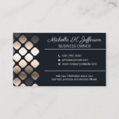 幾何学的メタリックパターン |黒 名刺 (正面)