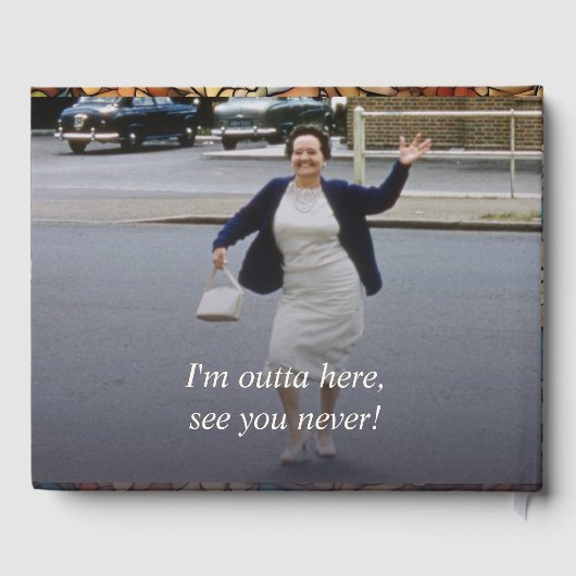 幾何学的モザイクのステンドグラスの引退パーティー ゲストブック (裏面)