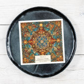 幾何学的モザイクのステンドグラスの引退パーティー スタンダードカクテルナプキン