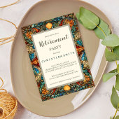 幾何学的モザイクのステンドグラスの引退パーティー 招待状