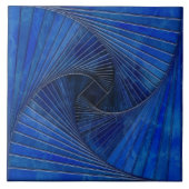 幾何学的モザイクスパイラル – 青い大理石 タイル (正面)