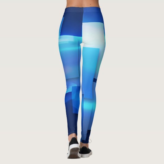 幾何学的モザイク正方形ボックスデザイン レギンス (裏面)