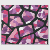 幾何学的モザイク鮮やか、ピンクと紫の宝石 ラッピングペーパー (フラット)