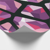 幾何学的モザイク鮮やか、ピンクと紫の宝石 ラッピングペーパー (角)