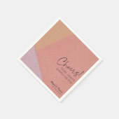 幾何学的モダンな後で幸せ結婚にはっきりしたも スタンダードカクテルナプキン (角)