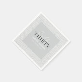 幾何学的モダンな30歳の誕生日パーティー スタンダードカクテルナプキン (角)