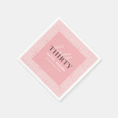 幾何学的モダンな30歳の誕生日パーティー スタンダードカクテルナプキン (角)