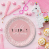幾何学的モダンな30歳の誕生日パーティー ペーパープレート (パーティー)