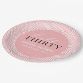 幾何学的モダンな30歳の誕生日パーティー ペーパープレート (アングル)