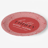 幾何学的モダンな30歳の誕生日パーティー ペーパープレート (アングル)