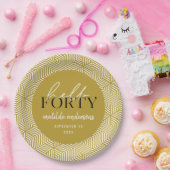 幾何学的モダンな40歳の誕生日パーティー ペーパープレート (パーティー)