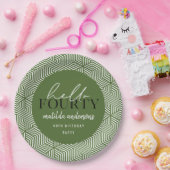 幾何学的モダンな40歳の誕生日パーティー ペーパープレート (パーティー)