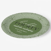 幾何学的モダンな40歳の誕生日パーティー ペーパープレート (アングル)