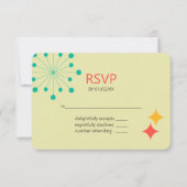 幾何学的モダンカラフルレトロ 出欠カード (正面)