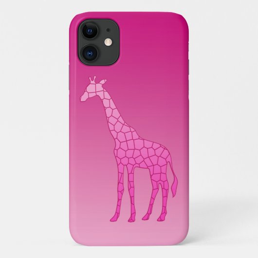 幾何学的モダンキリン、明るい赤紫色、ライトピンク Case-Mate iPhoneケース (裏面)