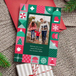 幾何学的モダンクリスマスアイコン写真 シーズンカード