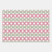 幾何学的モダンクリスマスグリーンと赤 ラッピングペーパーシート (正面2)