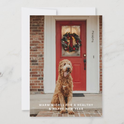 幾何学的モダンクリスマスフォト シーズンカード (裏面)