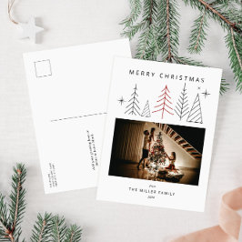 幾何学的モダンクリスマスフォト シーズンポストカード