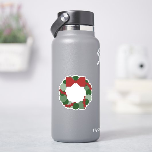 幾何学的モダンクリスマスリース シール (HydroFlask)
