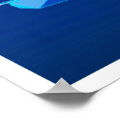 幾何学的モダンクリッパー船、コバルトブルー ポスター (角)