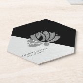 幾何学的モダンシルバーエレガントグリッターロータスバス ペーパーコースター (アングル)