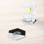 幾何学的モダンシルバーエレガントグリッターロータスバス ペーパーコースター (インサイチュ)