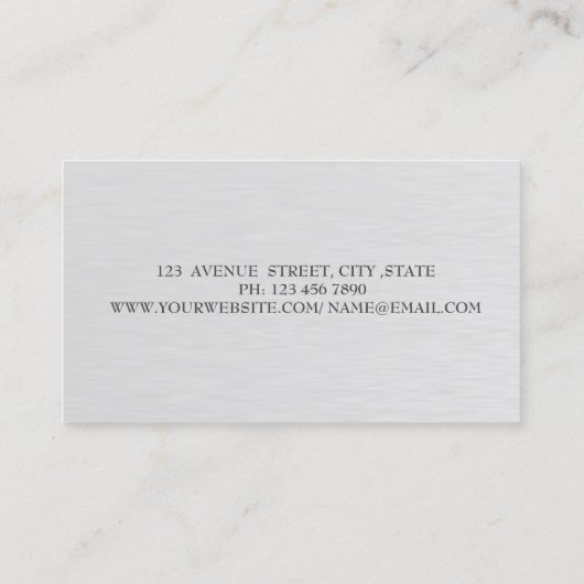 幾何学的モダンシルバーエレガントグリッターロータス 名刺 (裏面)