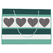 幾何学的モダンタータンチェックハート ラージペーパーバッグ (裏面)