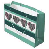 幾何学的モダンタータンチェックハート ラージペーパーバッグ (裏面アングル)