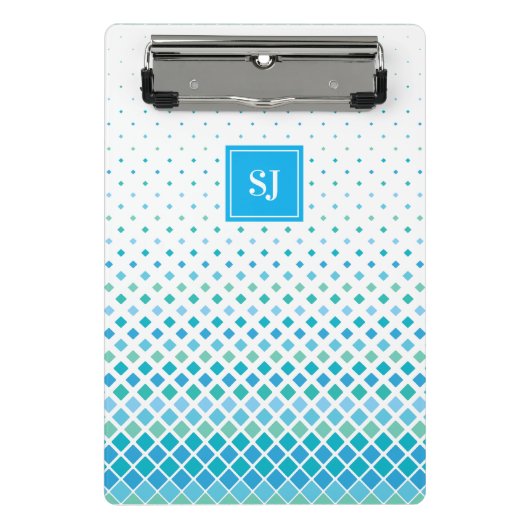 幾何学的モダンダイヤモンドモノグラムミニクリップボード ミニクリップボード (正面)