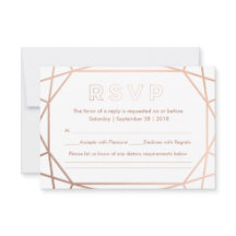 幾何学的モダンダイヤモンド形ウェディングRSVP