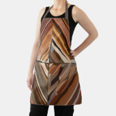 幾何学的モダンダイヤモンド木目パターン エプロン (インサイチュ)