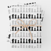 幾何学的モダンチェス駒のゲームパターン ラッピングペーパーシート (インサイチュ)