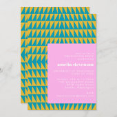 幾何学的モダントレンディードーパミン卒業 招待状 (正面/裏面)